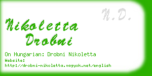 nikoletta drobni business card